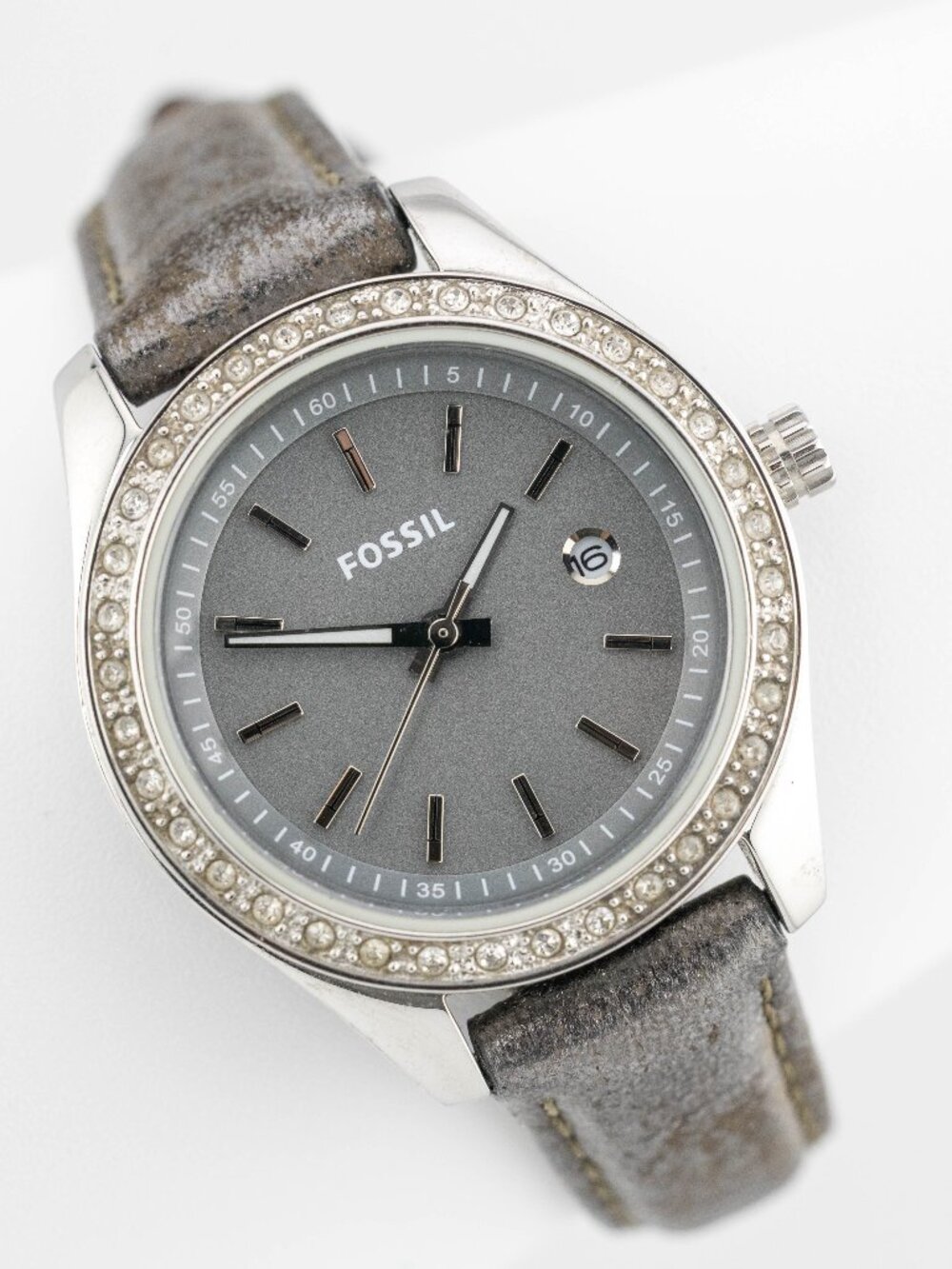 Fossil ES-3025 Genuine Leather Band Quartz Analog Women's Watch New Battery